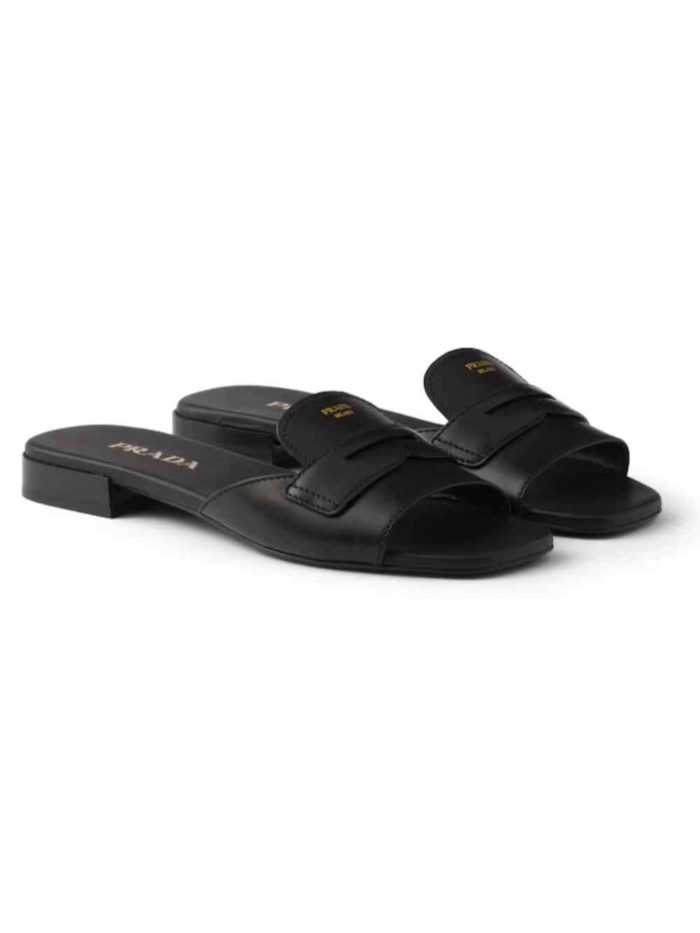 Prada Black Leather slides size 37.5 - Picture 4 of 9